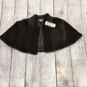 ❤️NWT Nvgard Chocolate Brown Foe Fur Cape Sz 18